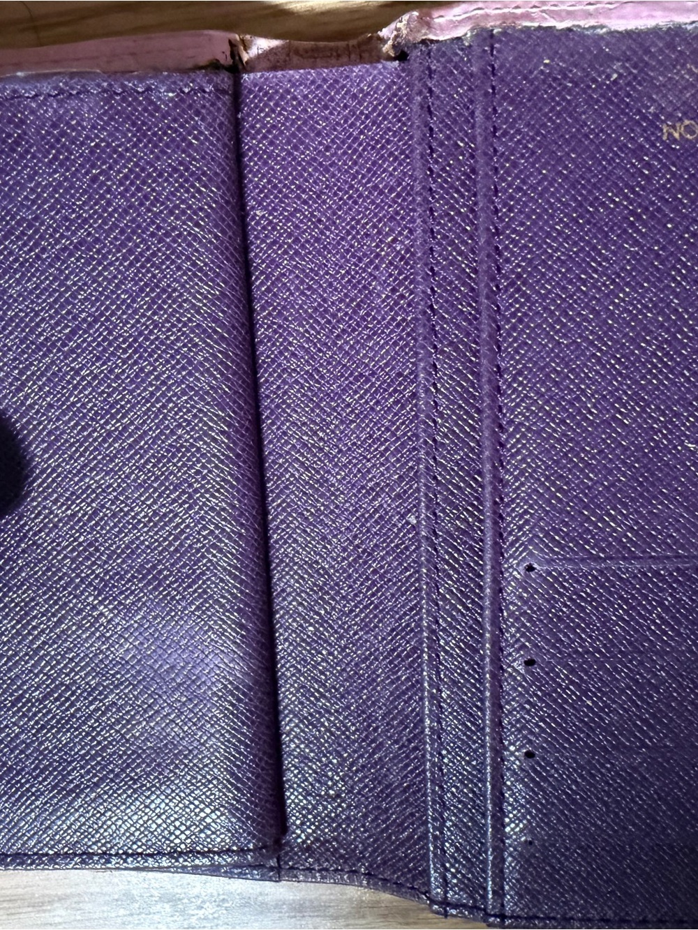 Purple Textured Faux Leather Wallet